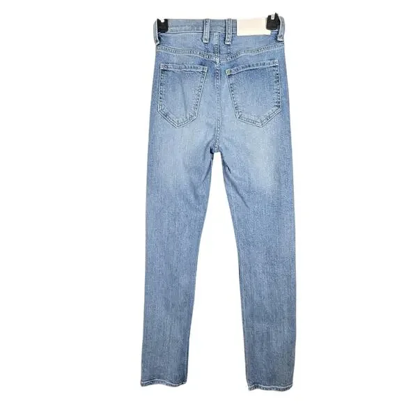 7 For All Mankind Easy Slim Jeans Womens 24 Blue High Rise Straight Stretch - Picture 8 of 11